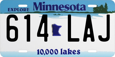 MN license plate 614LAJ