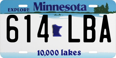 MN license plate 614LBA
