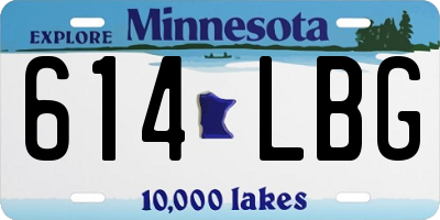 MN license plate 614LBG
