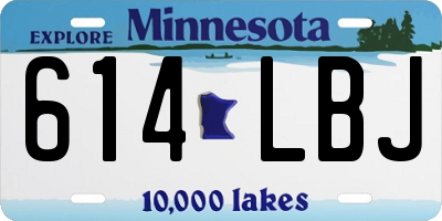 MN license plate 614LBJ