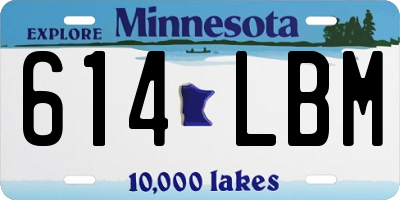 MN license plate 614LBM