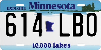 MN license plate 614LBO