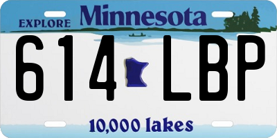 MN license plate 614LBP