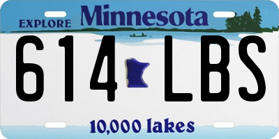 MN license plate 614LBS