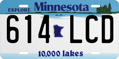 MN license plate 614LCD