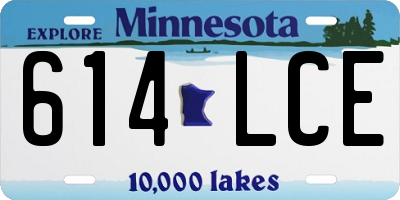 MN license plate 614LCE