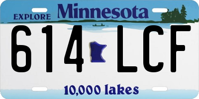MN license plate 614LCF