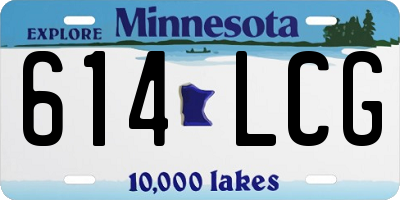 MN license plate 614LCG