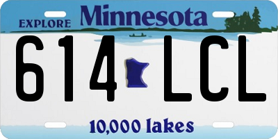 MN license plate 614LCL