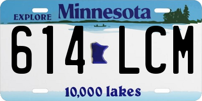 MN license plate 614LCM