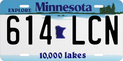 MN license plate 614LCN