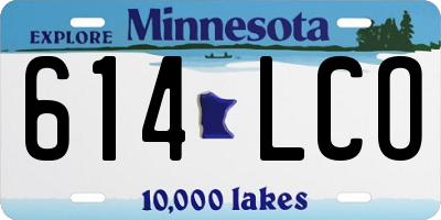MN license plate 614LCO