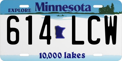 MN license plate 614LCW