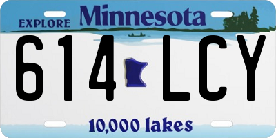 MN license plate 614LCY