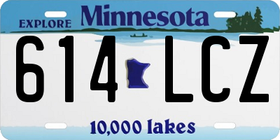 MN license plate 614LCZ