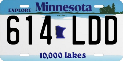 MN license plate 614LDD