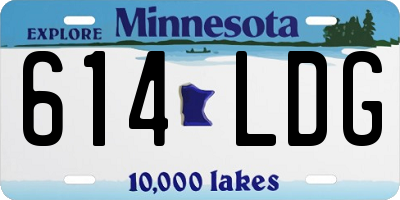 MN license plate 614LDG