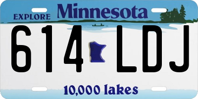 MN license plate 614LDJ