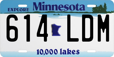 MN license plate 614LDM