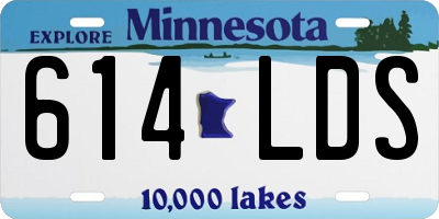 MN license plate 614LDS