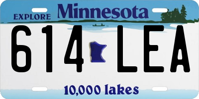 MN license plate 614LEA