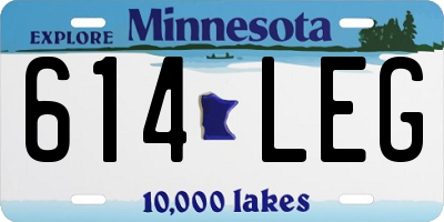 MN license plate 614LEG