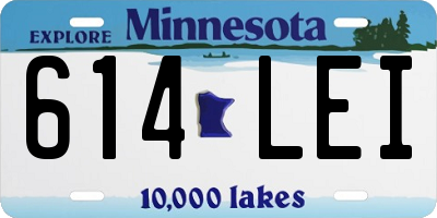 MN license plate 614LEI