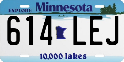 MN license plate 614LEJ