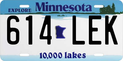MN license plate 614LEK