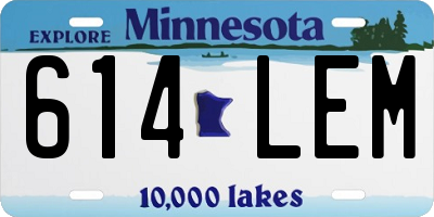 MN license plate 614LEM