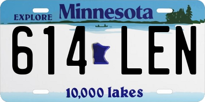 MN license plate 614LEN