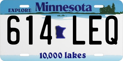 MN license plate 614LEQ