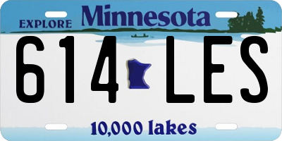 MN license plate 614LES