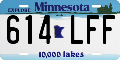 MN license plate 614LFF