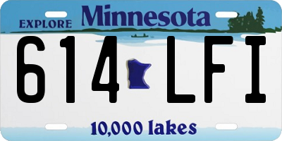 MN license plate 614LFI