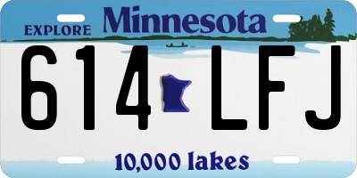 MN license plate 614LFJ