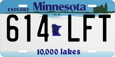 MN license plate 614LFT