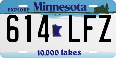 MN license plate 614LFZ