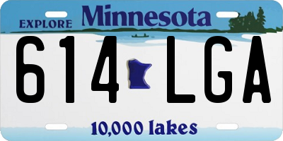MN license plate 614LGA
