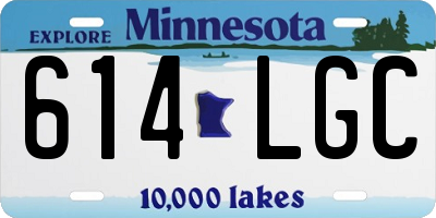 MN license plate 614LGC