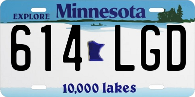 MN license plate 614LGD