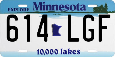 MN license plate 614LGF