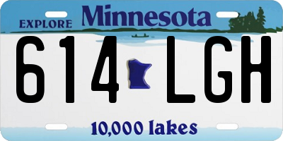 MN license plate 614LGH