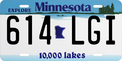 MN license plate 614LGI