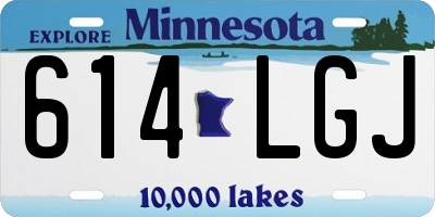 MN license plate 614LGJ