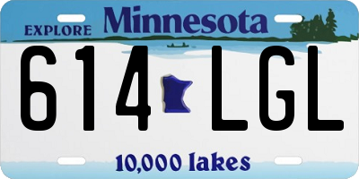 MN license plate 614LGL