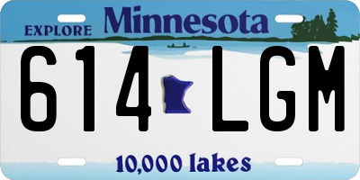 MN license plate 614LGM