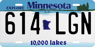 MN license plate 614LGN
