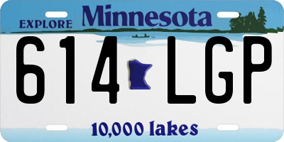 MN license plate 614LGP