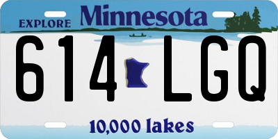 MN license plate 614LGQ